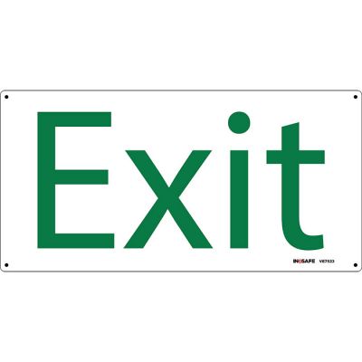 Exit Sign (Green Letters on White Background)