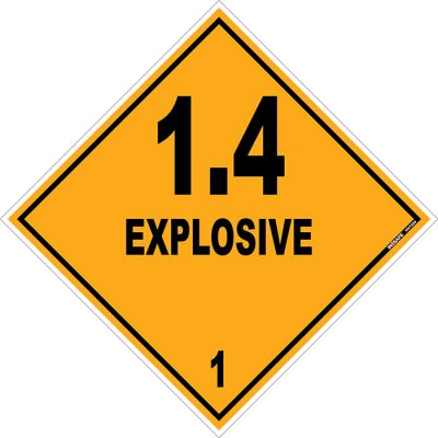 Hazchem Danger Explosives 1.4 - Orange/BK Sign