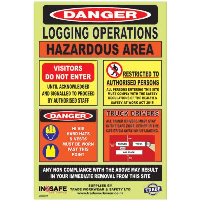 Log/Hazardous Sign - Reflective -Driver Safe Zone