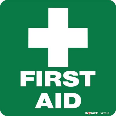 First Aid - Reversed Vehicle Window Sticker