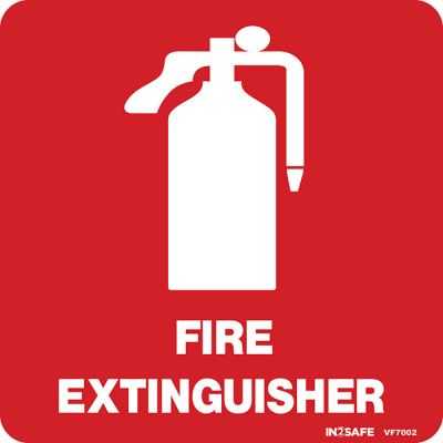 Fire Extinguisher -Reversed Vehicle Window Sticker