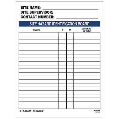 Site HAZARD Board - Standard Laminate