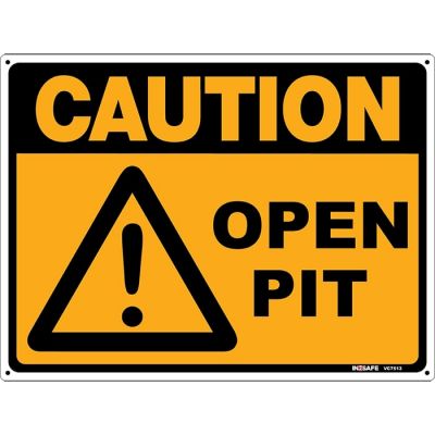 Caution - Open Pit Sign