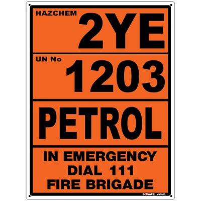 Hazchem No 2YE 1203 Petrol Dial 111 Sign