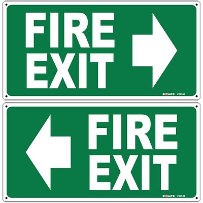 Fire Exit Sign with Arrow