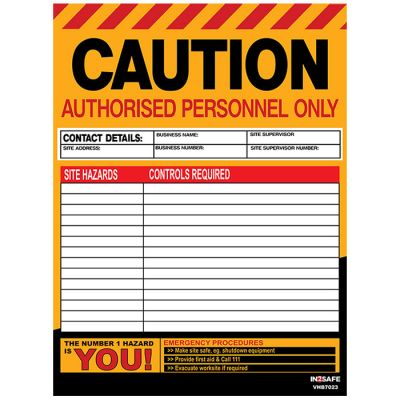Basic Site Hazard Board - VHB7023 Corflute