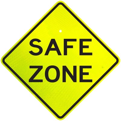 Safe Zone Reflective Diamond Sign YE/BK