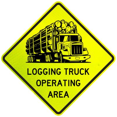 Logging Truck Operating Area Sign