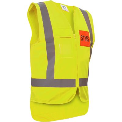 STMS Hi Vis Zipped Safety Vest TTMC-W Compliant