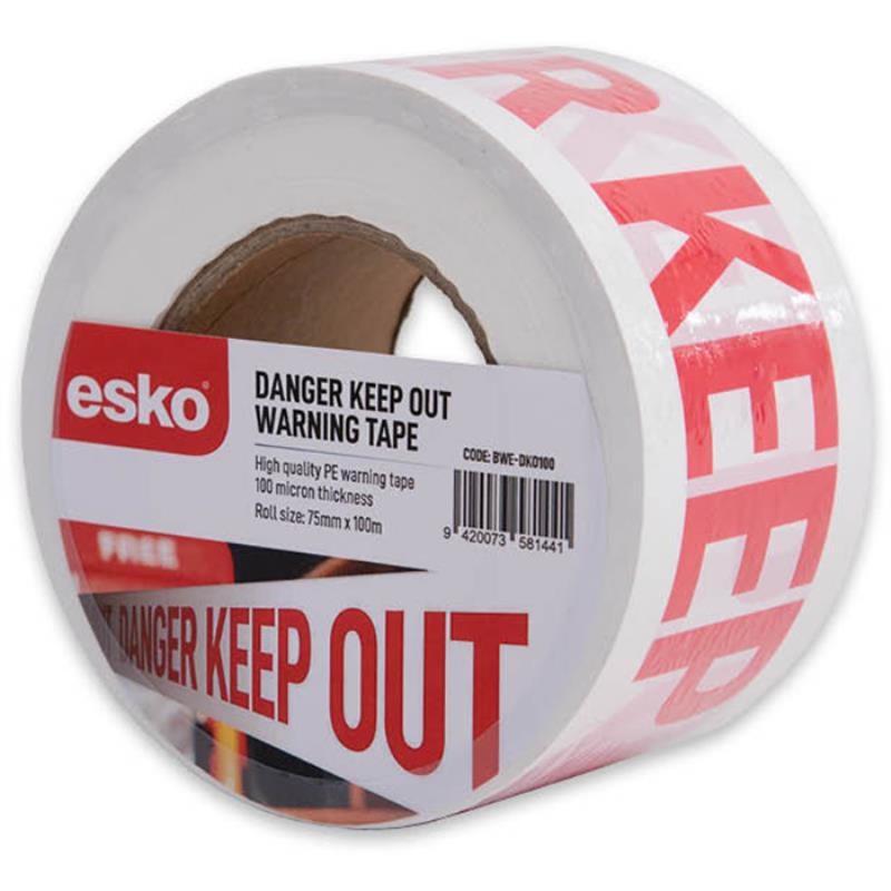 Esko Warning Tape 100m x 75mm; Danger Keep Out