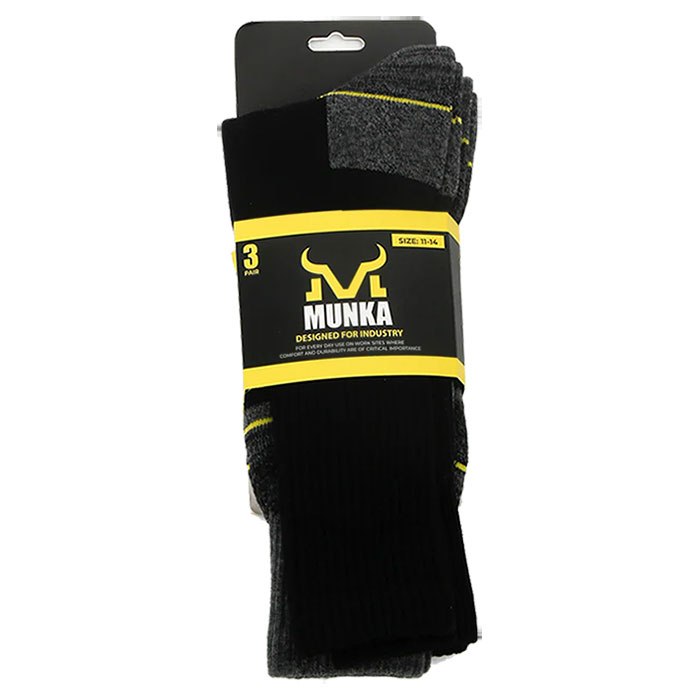 Munka Crew Work Sock - 3 Pair Pack - MAW18653