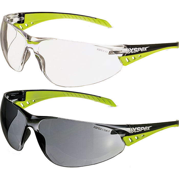 XSPEX Safety Spec with Fluoro Rubberised Arms