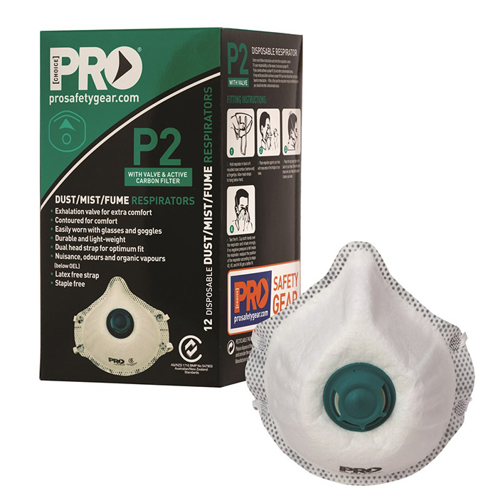 Mask P2 Valved Carbon Box of 12 ProChoice