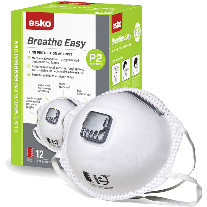 Mask P2 Valved Box of 12 Breathe Easy